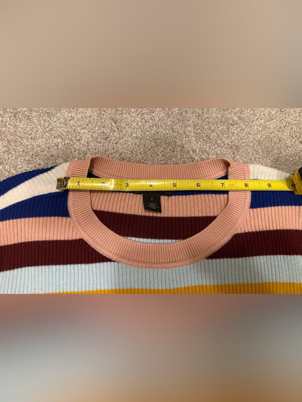 Halogen Striped Ribbed Crewneck - Picture 9 of 9